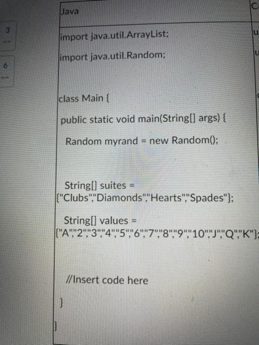 java please. Add 1-3 to existing code Ic Java 3 u import