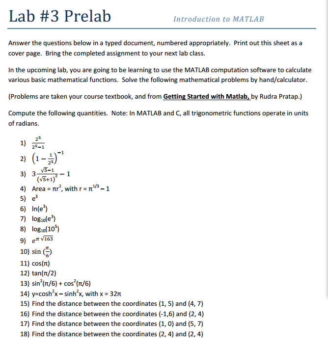  Answer the questions below in a typed document, numbered appropriately. Print