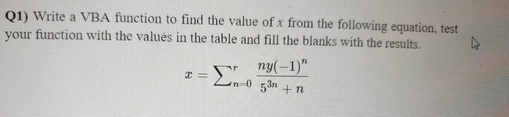Old MathJax webview just solve the function no table Q1) Write a