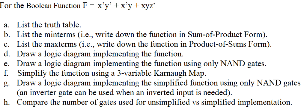  For the Boolean Function F x,y, + x,y + xyz a.
