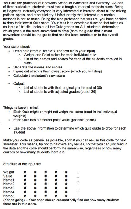 In matlab write a script for the following problem using built in