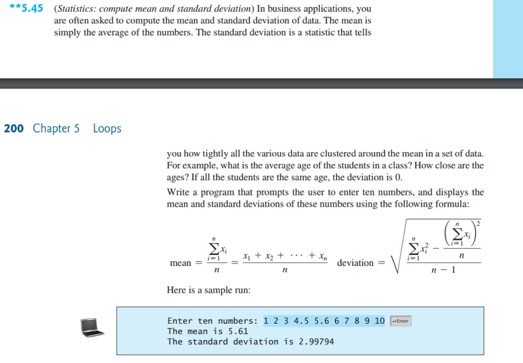 ***Please make sure the code runs in Netbeans Java SE*** Statistics: compute