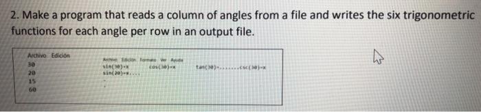  in c++ lenguaje 2. Make a program that reads a column