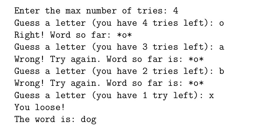 sample output of your code please. Write an interactive program that plays