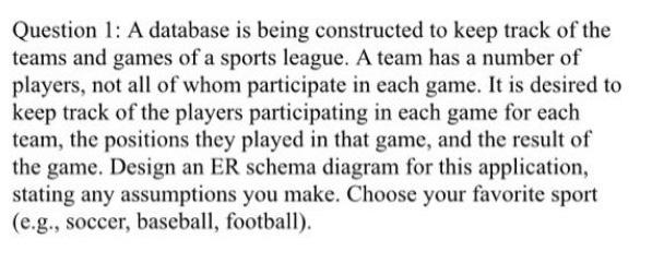sql Please write M:N and 1:1 Question 1: A database is being