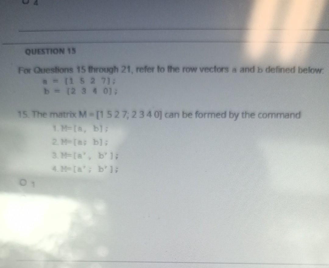 answer only 18, 15 is the reference matlab only QUESTION 15