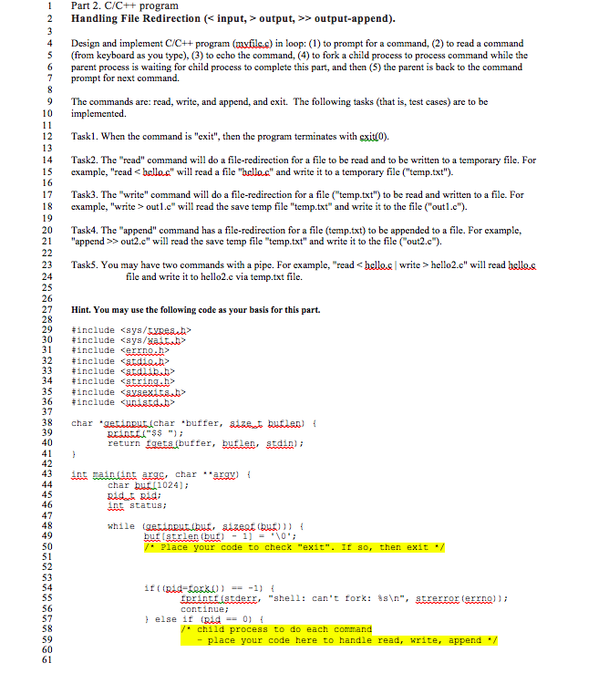 This is continuation of the code. Part 2. C/C++ program 2
