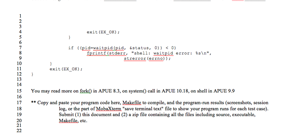 Handling File Redirection input, output, output append) 4 Design and implement CC++