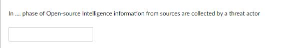 CYBERSECURITY ANALYSIS ETHICAL HACKING a) ==================================================== b) In .... phase of Open-source