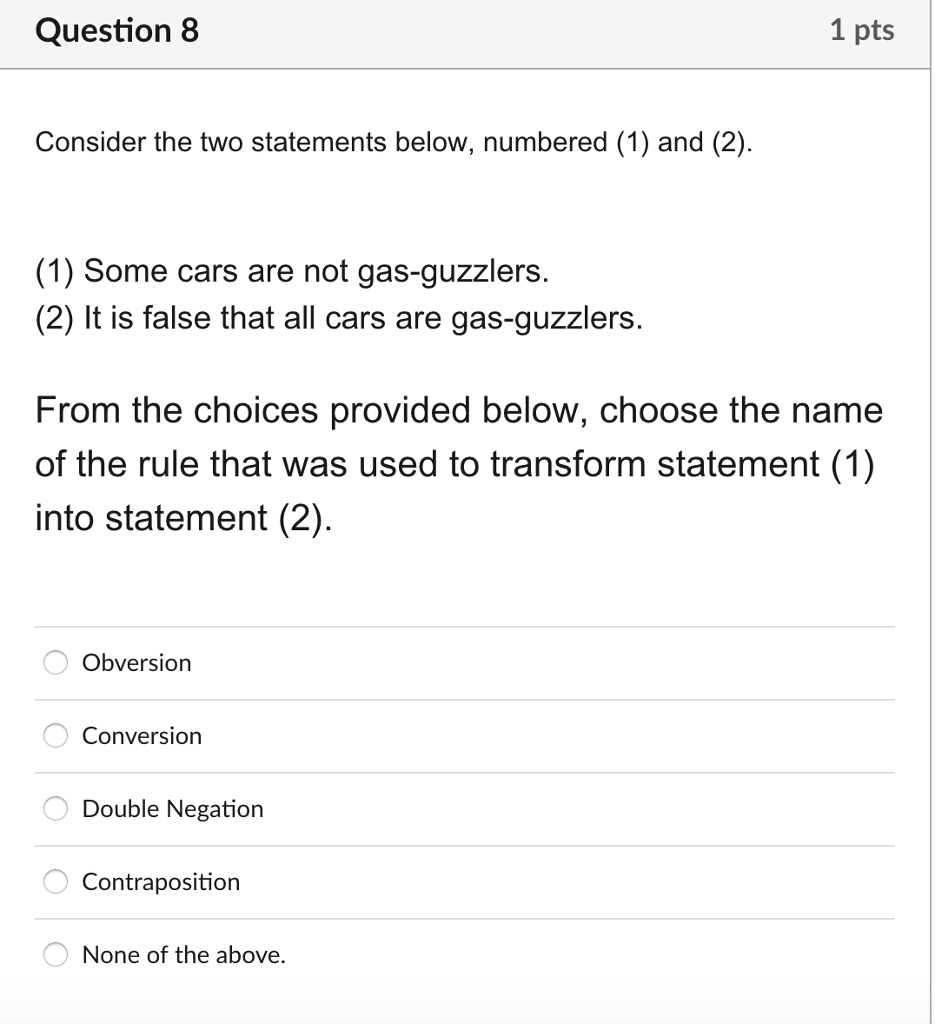 From the choices provided below, choose the name into statement (2). of