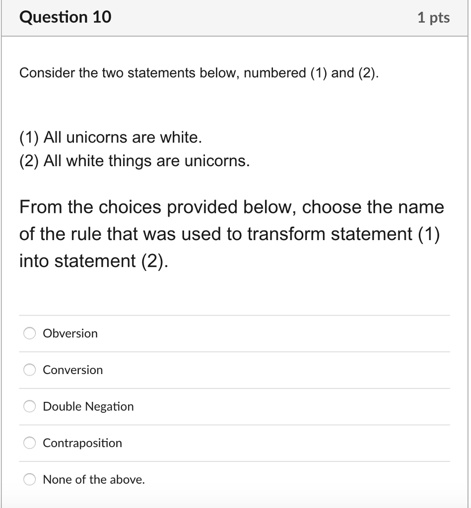 Negation Contraposition None of the above