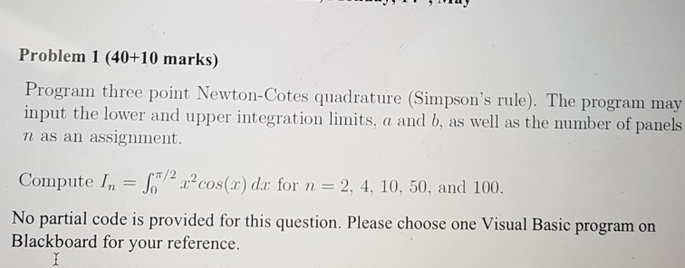 could you please give the answer on visual basic Problem 1