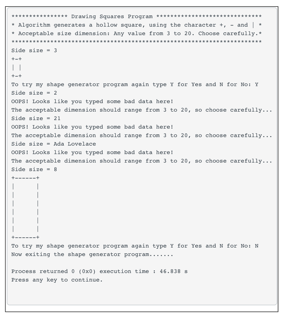 Write an interactive C++ program that gets a single input of an