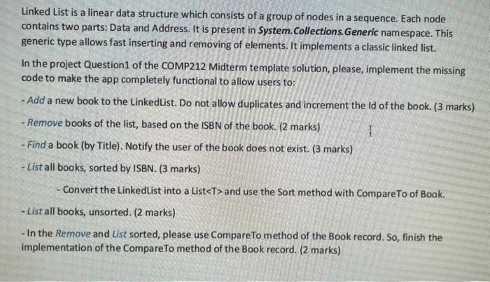 no code was given. must be in C#. thanks in advance. Linked