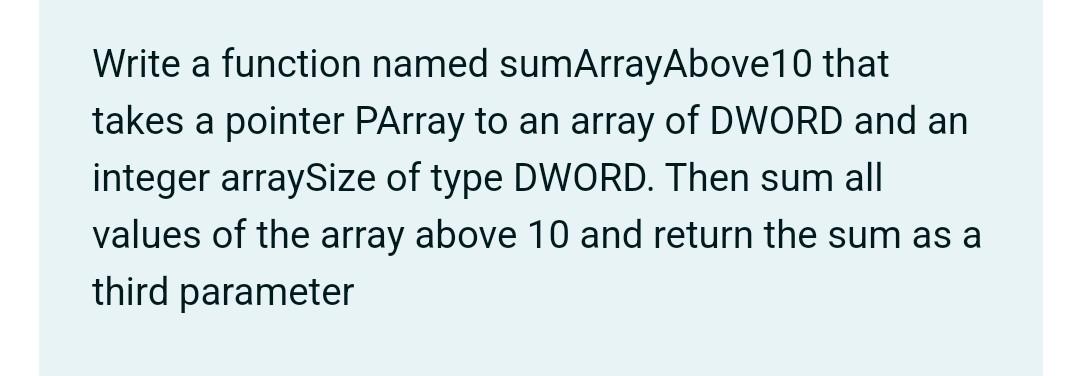 sumArrayAbove10 I will dislike if you copy the same answer I will