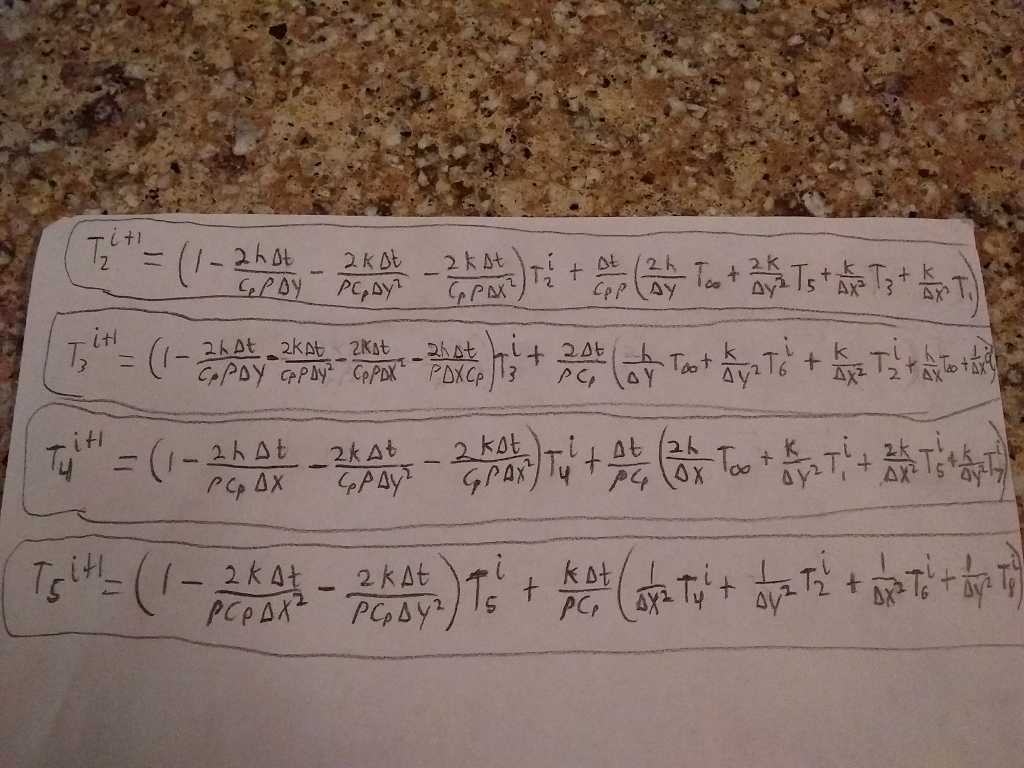 had to derive 9 recursive formulas(using the 9 points I marked on
