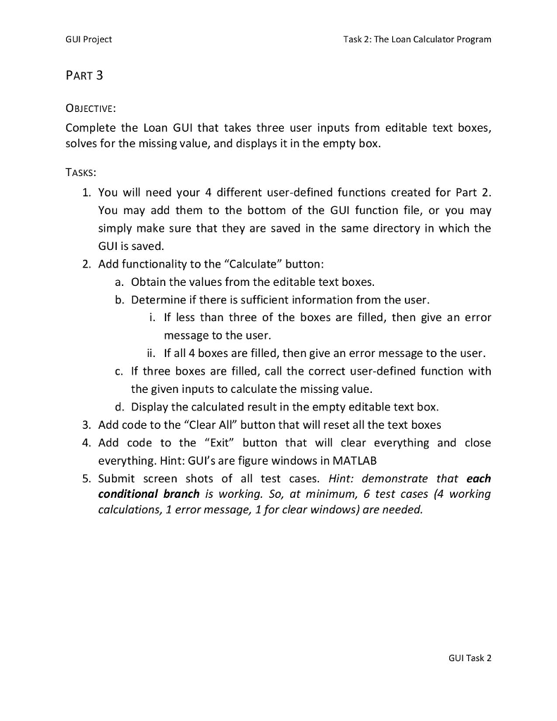 text boxes . 3 pushbuttons Be sure to delete the text from