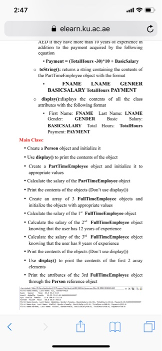 you are expected to build classes that follow the below class diagram