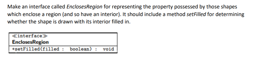 Java Question. Could anyone please help me? Thank you. Make an interface