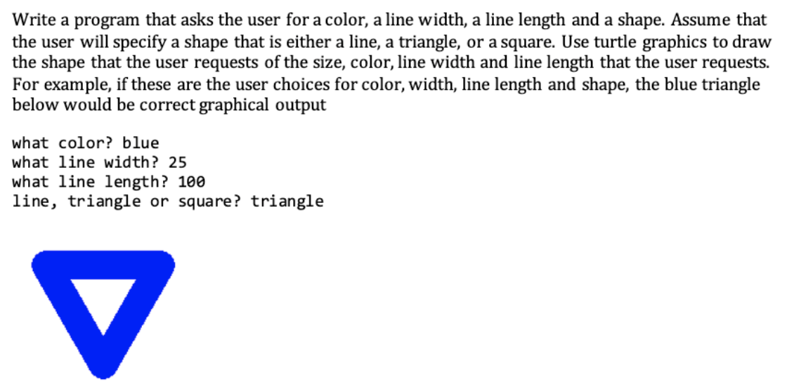  Write a program that asks the user for a color, a