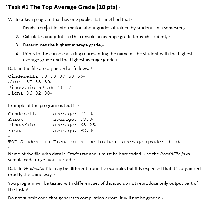  ReadAFile.java import java.io.*; public class ReadAFile { public static void main(String[]