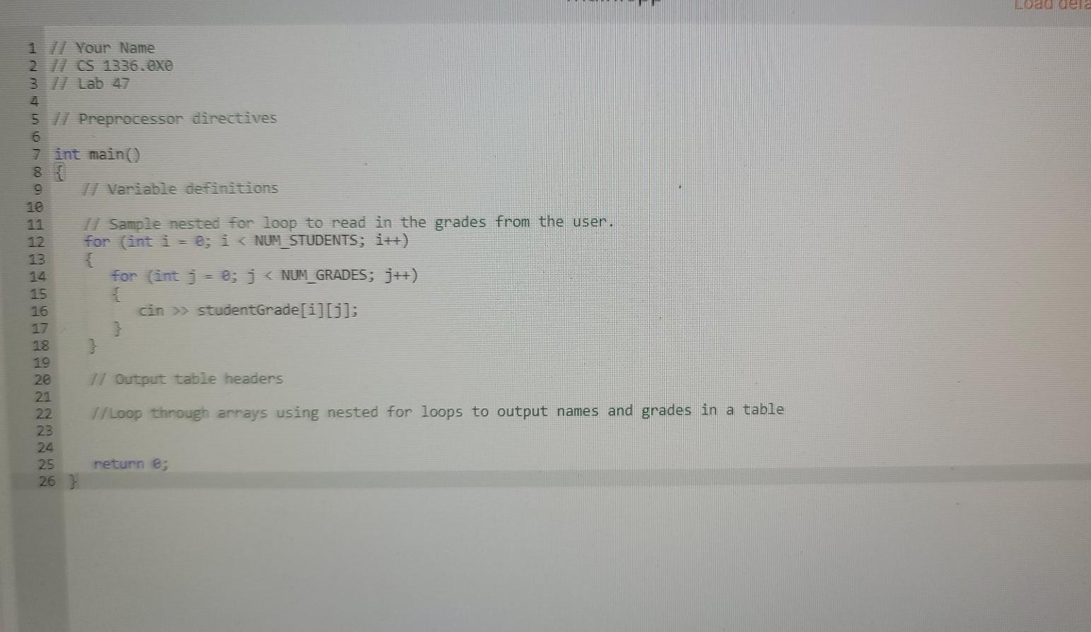 and then output the data in a table Create an array of