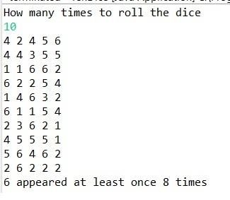 Java Problem 2 Write a program MyDice.java that takes an integer N,