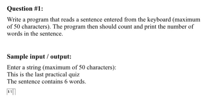  Using c++ Question #1 : Write a program that reads a
