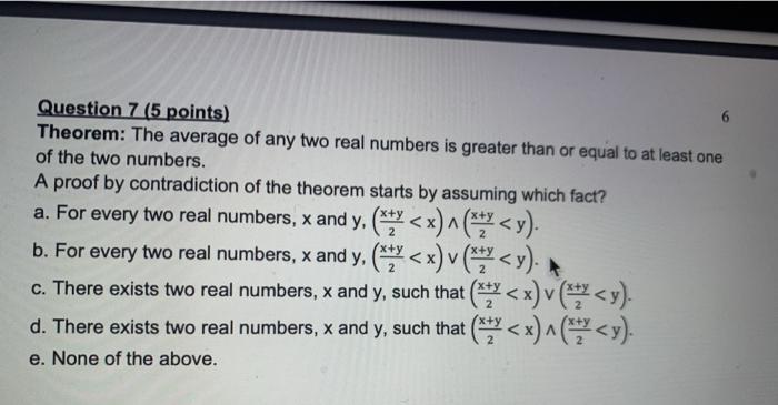 average of any two real numbers is greater than or equal to