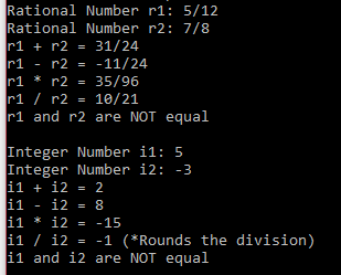 In this program, you will design a C++ class called myRational to