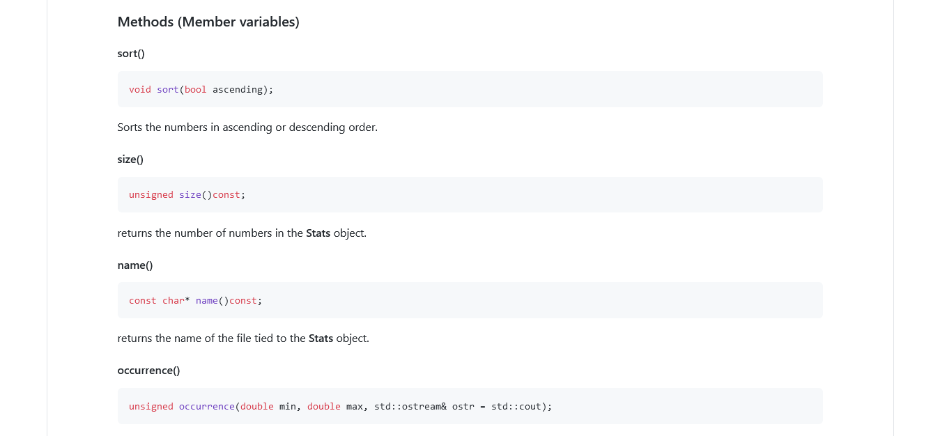 A Stats object should be able to display the numbers in a