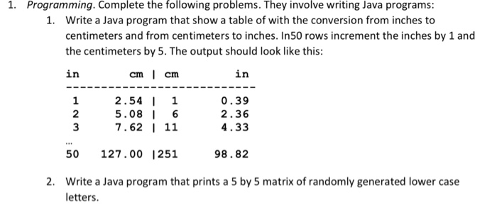  Hope you give me a detailed answer. use java 1. Programming.