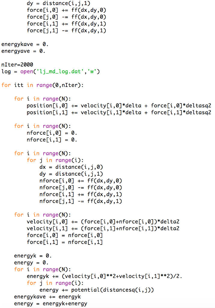 points. Choose a relatively low density (or a relatively high temperature) state