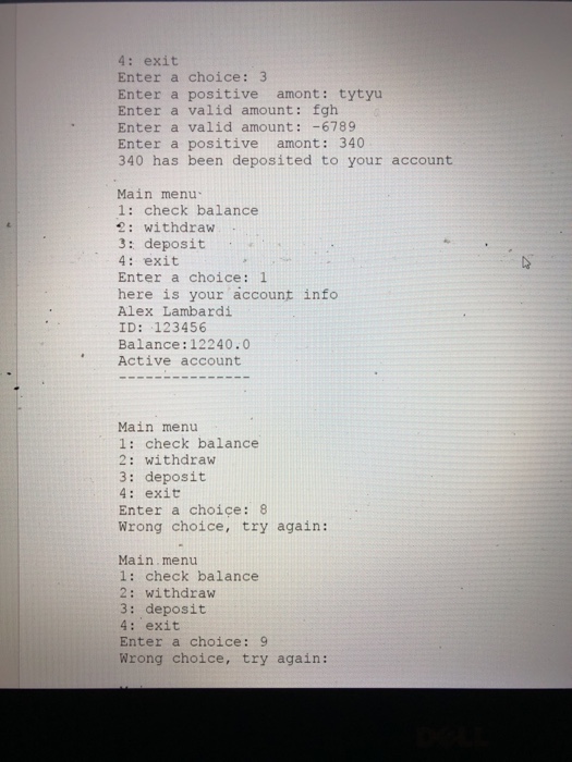 Account with the following UML diagram. Compile your code Account -int id