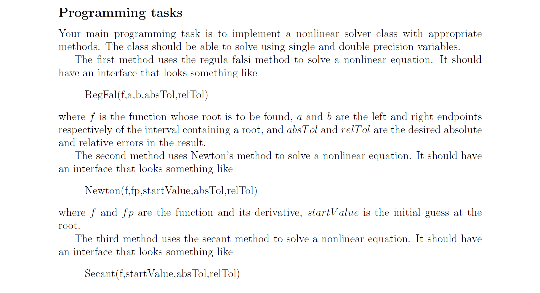 Please write a C++ program. Programming tasks Your main programming task is