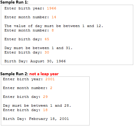 classes in addition to the test driver program. Use try/catch in your
