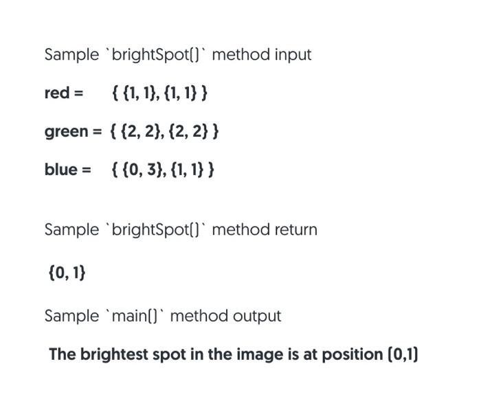 the brightest spot in a picture based on the red, green and