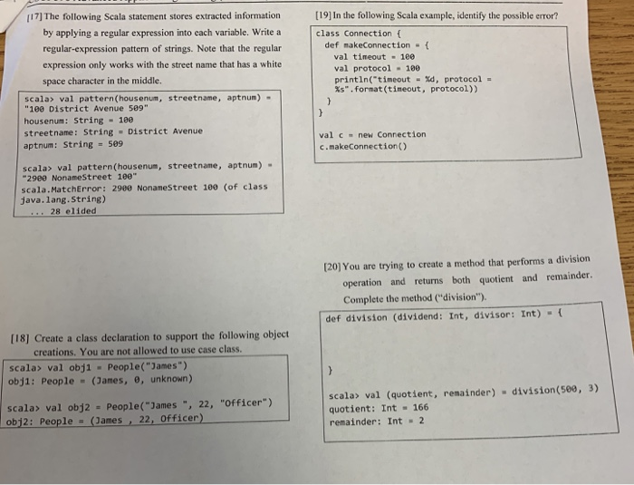  In Scala Programming Language. 17) The following Scala statement stores extracted