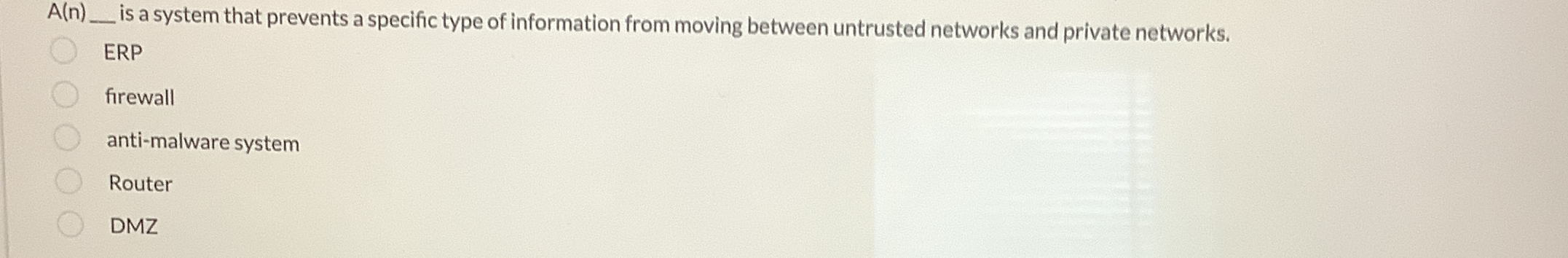  A(n)dots is a system that prevents a specific type of information