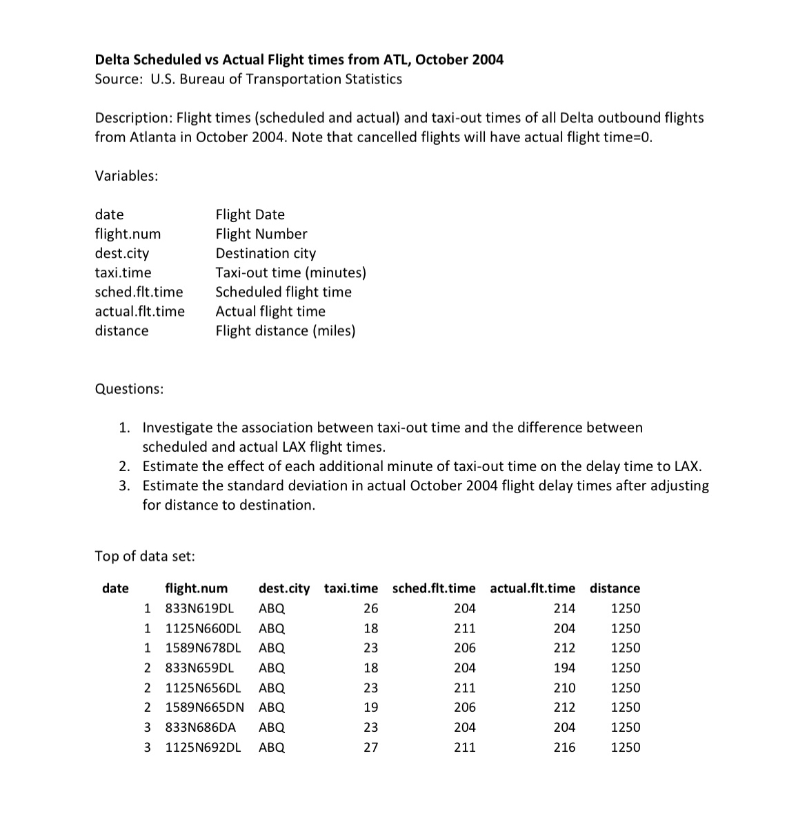  Submit an initial analysis of all three questions by using R
