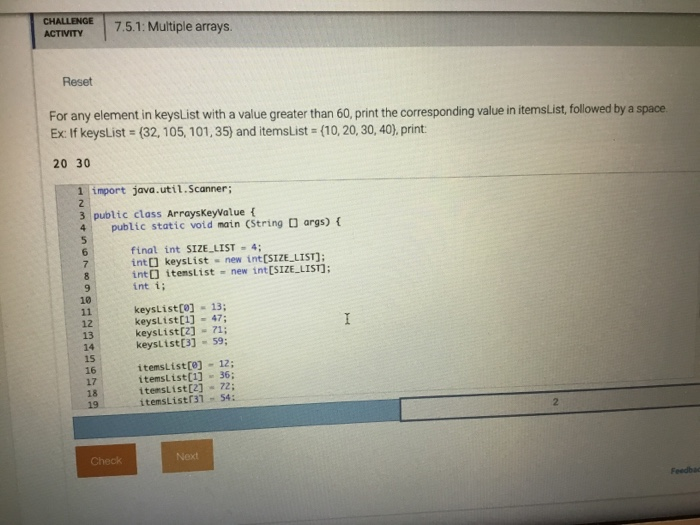  Bold the correct code ATMY 751: Muitiple arrays Reset For any