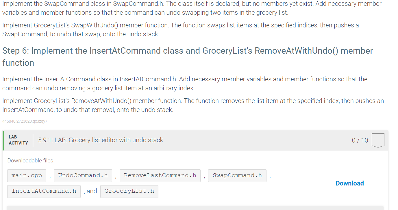 groceryList; string command; bool quit = false; while (!quit) { getline(cin, command);