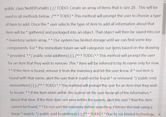  puthic class NetDDFortali I /// IODO Create an artay of herrs