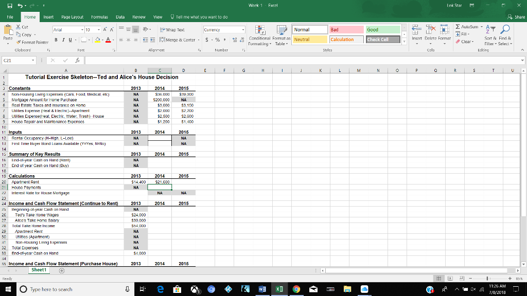  For week-1, use the Excel spreadsheet (using 5% increase) to answer