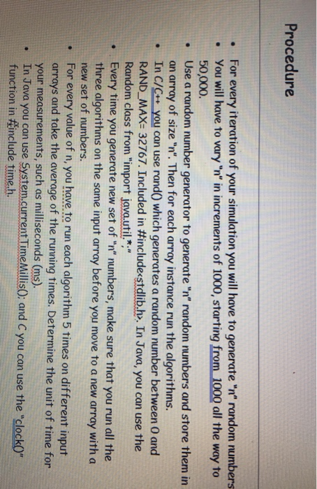 in C++ In this assignment we will implement three different algorithms and