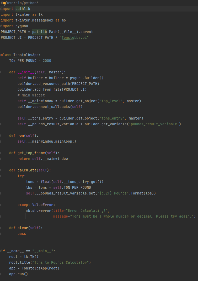 This is the Tons to pounds This is the pounds to tons.py