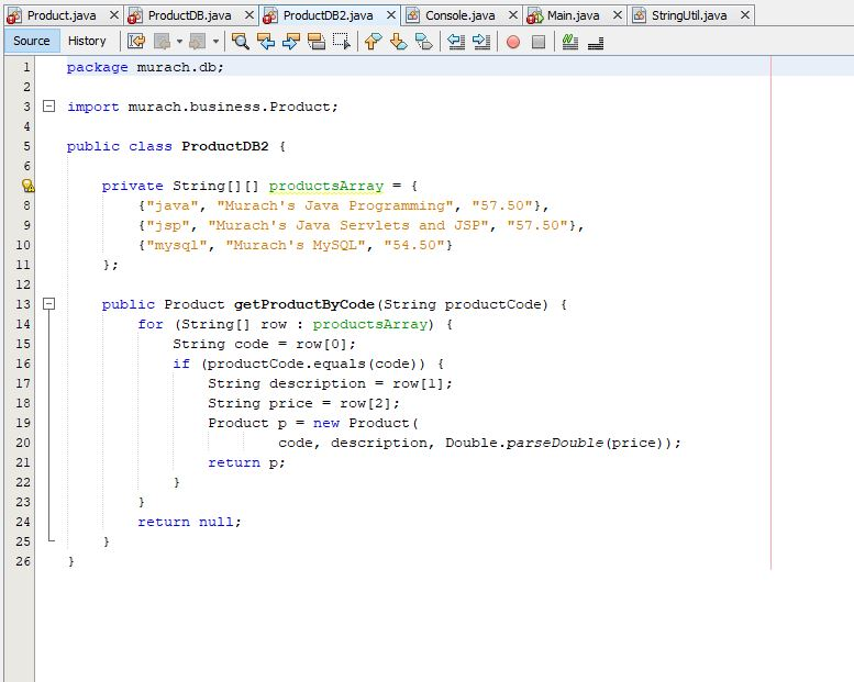 this abstract class. Review the application 1. Open the project named chll_ex5_ProductLister