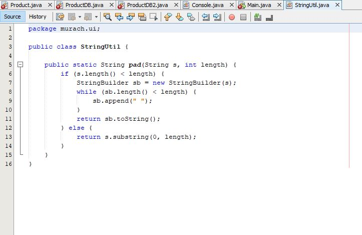 Create an abstract class and inherit it 4. In the murach.db package,