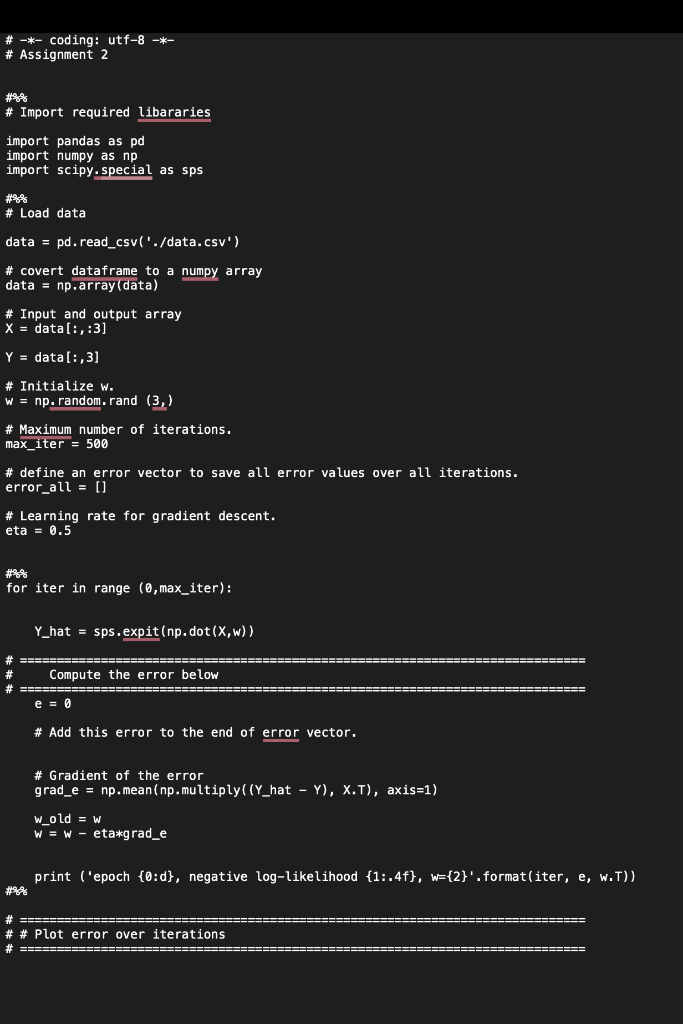 will examine optimization techniques for classification with logistic regression. Download the code