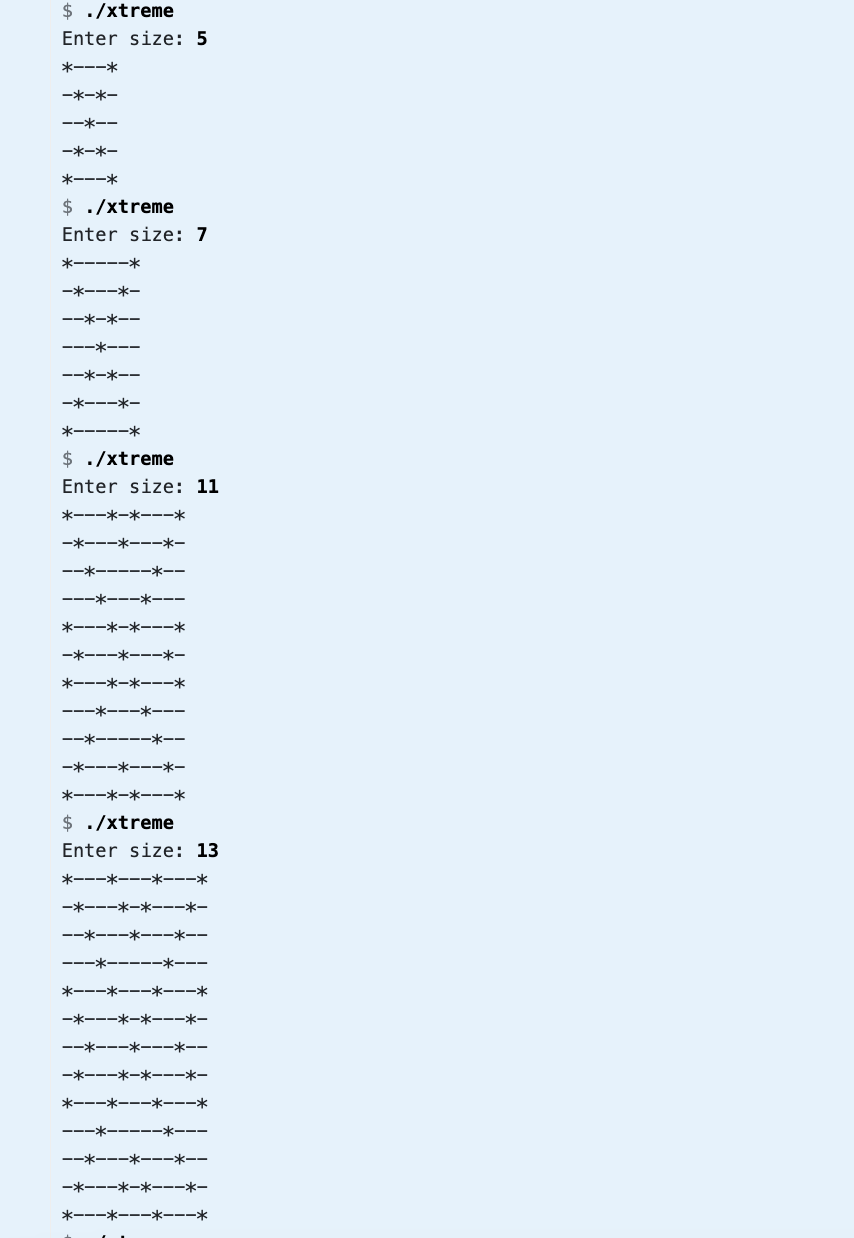 n from standard input, and prints an nxn a square of asterisks